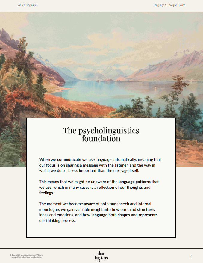 Language & Thought guide scenario page