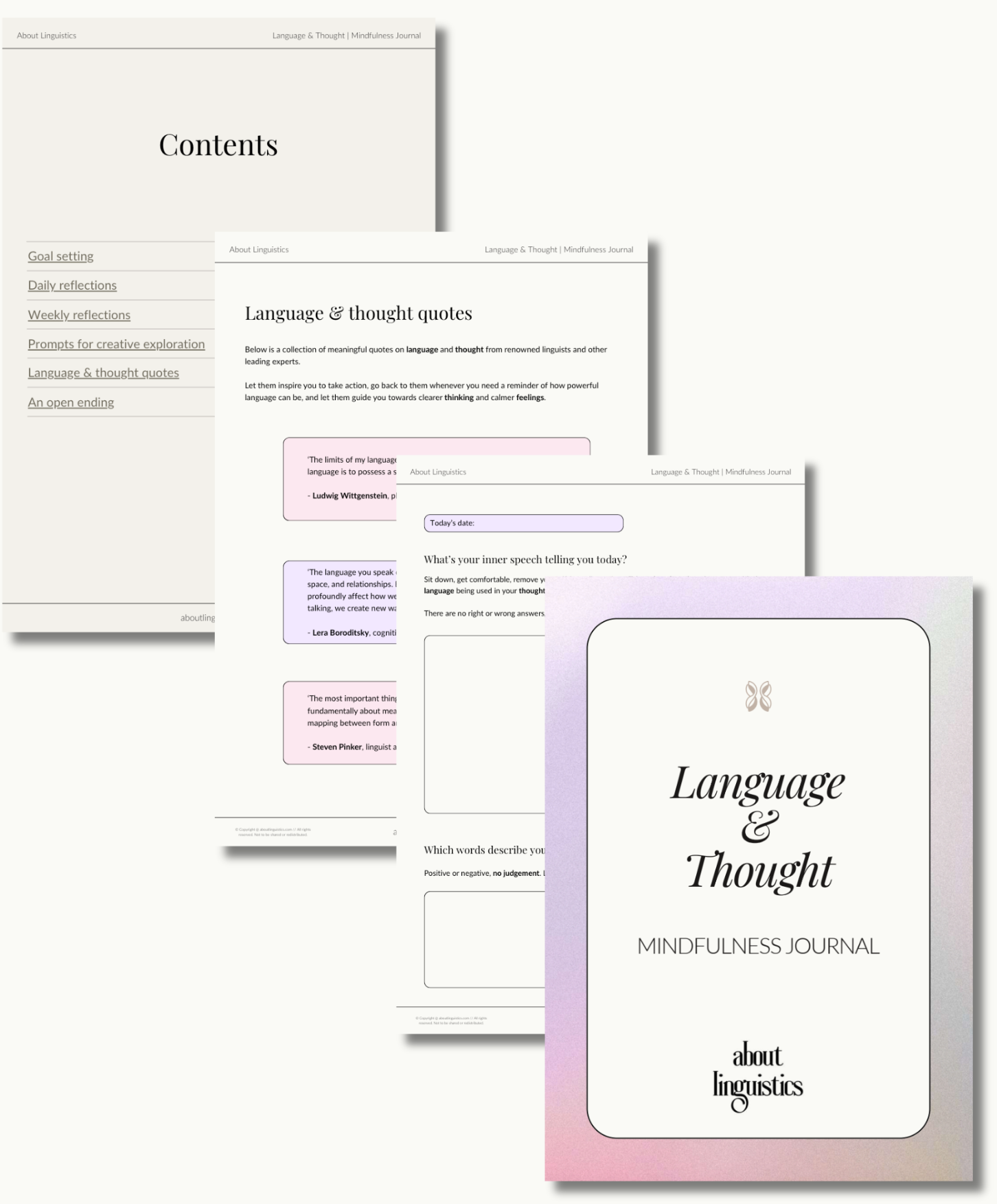 Language & Thought Mindfulness Journal Preview